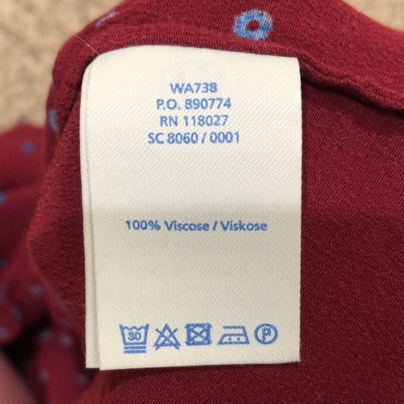 Boden Blouse Size US 8R Red Retro Floral Print Button Up Top - Picture 7 of 11